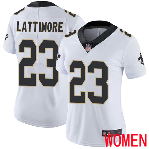 New Orleans Saints Limited White Women Marshon Lattimore Road Jersey NFL Football #23 Vapor Untouchable Jersey->youth nfl jersey->Youth Jersey